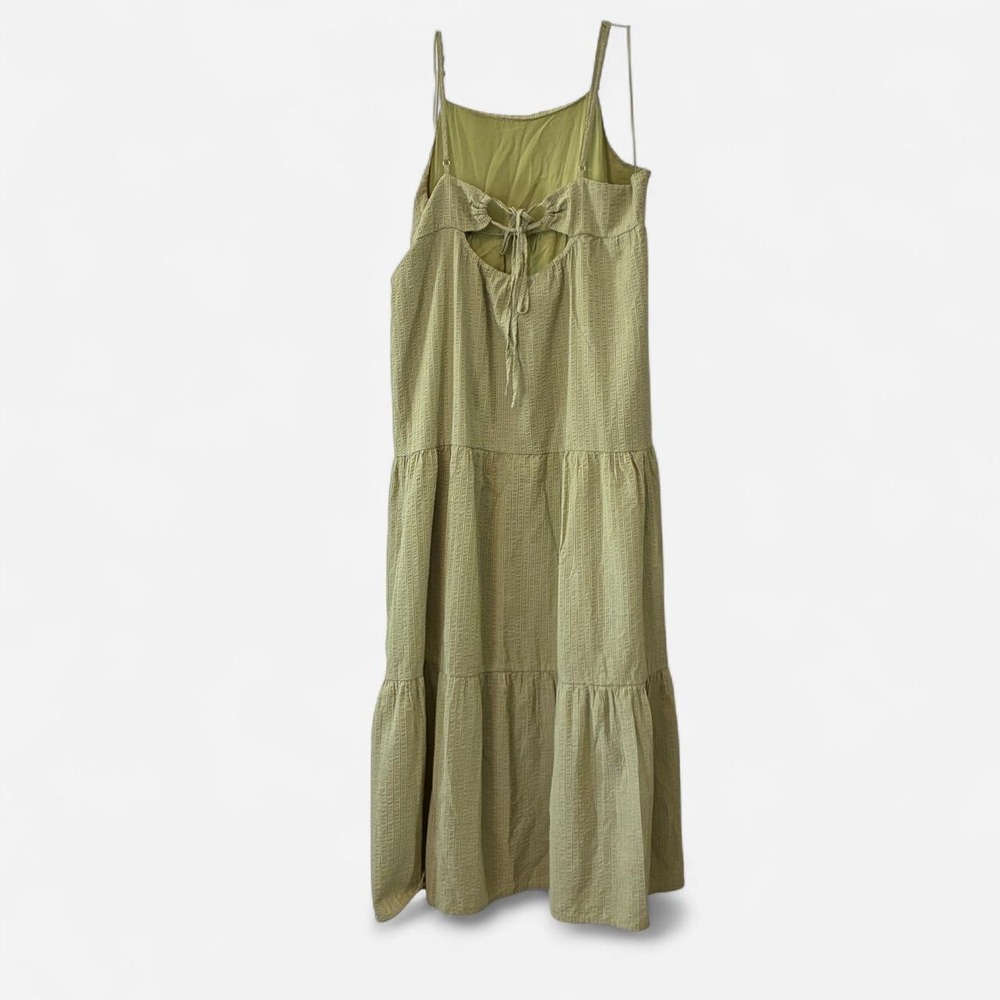 All : Row Olive Green a-line Coquette size Lg maxi dress tiered back cut out - Picture 7 of 8